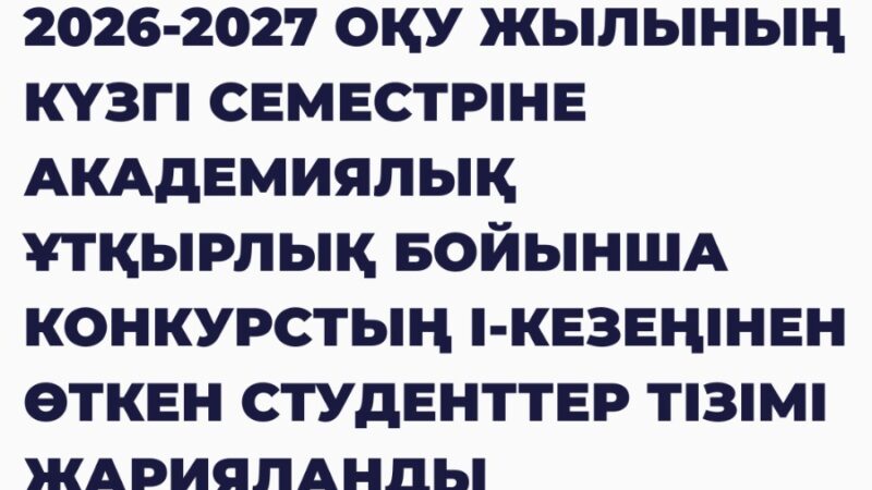 Опубликован список студентов, прошедших I этап конкурса по академической мобильности на осенний семестр 2026–2027 учебного года: